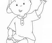 Coloriage Caillou te salue