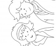 Coloriage Les parents de Caillou