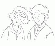 Coloriage papa et maman de Caillou