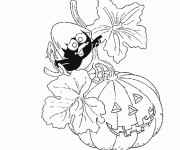 Coloriage Calimero en Halloween
