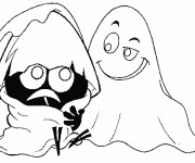 Coloriage Calimero et le fantome