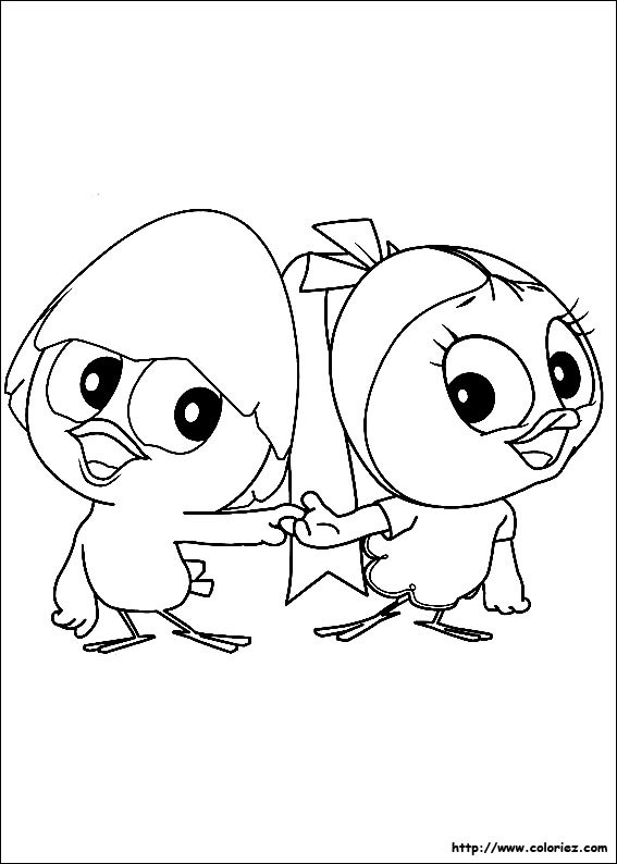 Coloriage Calimero et son amie dessin gratuit à imprimer calimero et son amie 4297