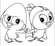 Coloriage Calimero et son amie Priscilla