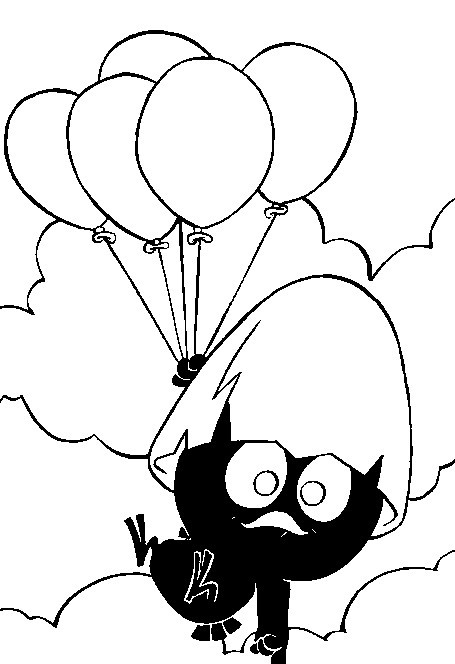 Coloriage Calimero tient des ballons dessin gratuit à imprimer