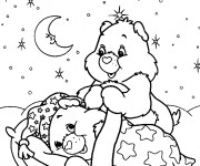 Coloriage et dessins gratuit Bisounours se préparent à dormir à imprimer