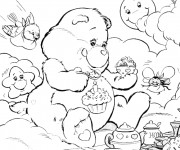 Coloriage Calinours anniversaire