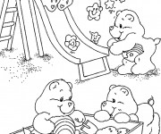 Coloriage Calinours au jardin