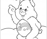 Coloriage Calinours compte les &eacute;toiles