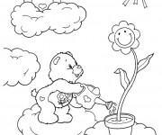 Coloriage Calinours dans les nuages