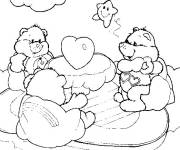 Coloriage Calinours sur les nuages
