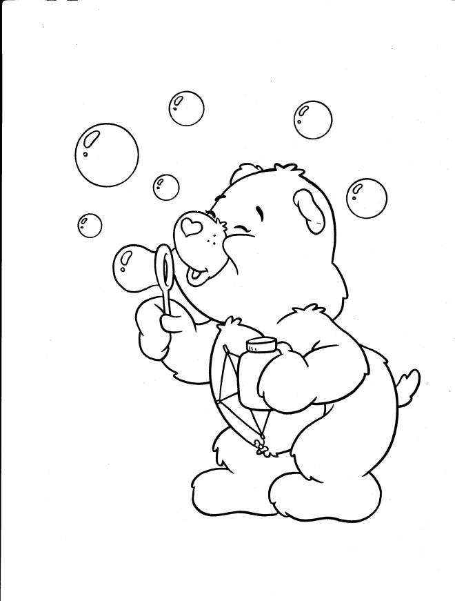 Coloriage et dessins gratuits Le Calinours s'amuse avec des bulles à imprimer