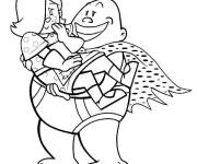 Coloriage Capitaine Bobette amoureux