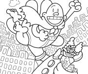 Coloriage Capitaine Bobette au combat