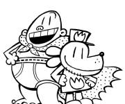 Coloriage Capitaine Bobette avec le chien