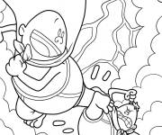 Coloriage Capitaine Bobette combattant M. Krupp