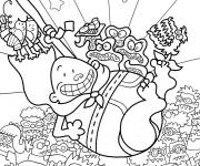 Coloriage Capitaine Bobette en combattant Alien