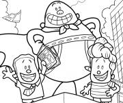 Coloriage Capitaine Bobette et ses amis sur le b&acirc;timent