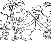 Coloriage capitaine Bobette joue au polo