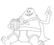 Coloriage Capitaine Bobette regarde la t&eacute;l&eacute;