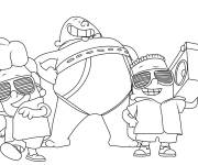 Coloriage Capitaine Slip &eacute;coute la musique