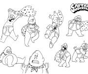 Coloriage Diff&eacute;rentes illustrations de Capitaine Bobette