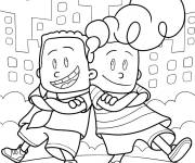 Coloriage Harold et George dans la cit&eacute;