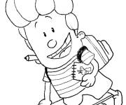 Coloriage Harold sur son skateboard