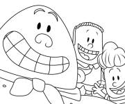 Coloriage Le selfie de Capitaine Slip avec ses amis