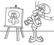 Coloriage Carlo le calamar a de nombreux talents
