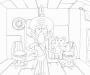 Coloriage Carlo le calamar de cartoon