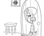 Coloriage Carlo Tentacule de retour chez lui apr&egrave;s une longue journ&eacute;e