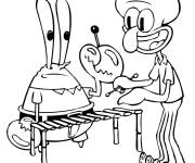 Coloriage Carlo Tentacule et M. Krabs