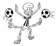 Coloriage et dessins gratuit Carlo Tentacule jouant au foot à imprimer
