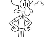 Coloriage Carlo Tentacule le calamar de cartoon Sponge Bob