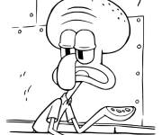 Coloriage Carlo Tentacule lit pendant sa pause