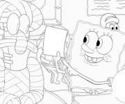 Coloriage Carlo Tentacule malade
