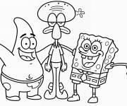 Coloriage Carlo Tentacule parmi ses deux meilleurs amis