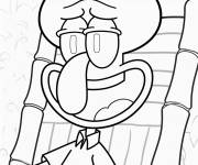 Coloriage Carlo Tentacule se repose