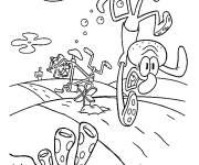 Coloriage Carlo Tentacule tombe du v&eacute;lo