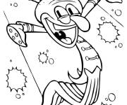 Coloriage La sc&egrave;ne amusante de Carlo Tentacule