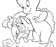 Coloriage Casper caresse son chat