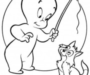 Coloriage Casper et son adorable chat