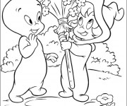 Coloriage et dessins gratuit Casper et son amie à imprimer