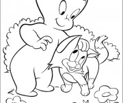 Coloriage Casper et son chat