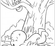 Coloriage Casper s'est tomb&eacute;