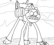 Coloriage CatNap attrape DogDay