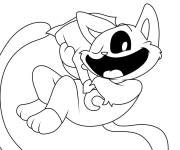 Coloriage CatNap en noir et blanc