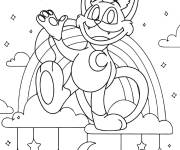 Coloriage CatNap et arc en ciel