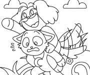 Coloriage CatNap et DogDay pendant le temps de jeu