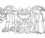 Coloriage Catnap et ses amis au crayon